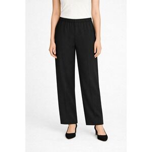 Mark Heister Silk Pants Womens Medium Black Solid Wide Leg Elastic Waist Luxury